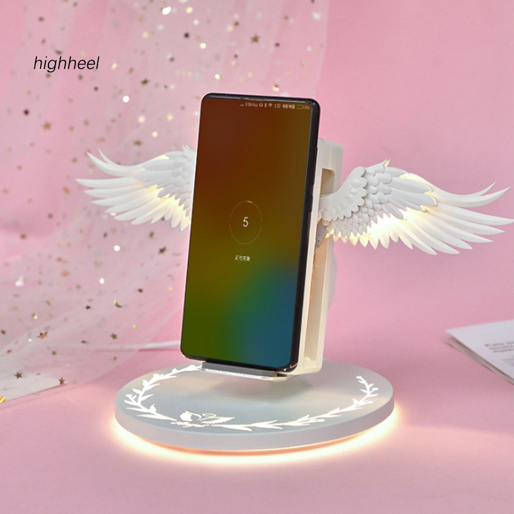 【OPHE】10W Angel Wing Wireless Charging Dock Mobile Phone Charger for Huawei iPhone