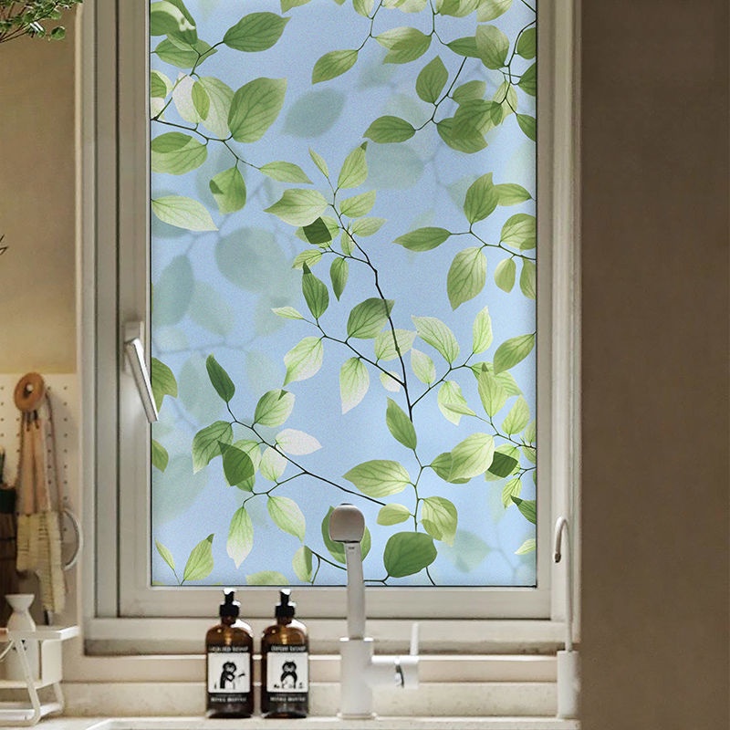 Miếng Dán Làm Mờ Kính Cửa Sổ Tĩnh Điện Trang Trí Nhà Cửa