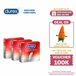 Bộ 3 bao cao su Durex Fetherlite Ultima 3 bao/hộp