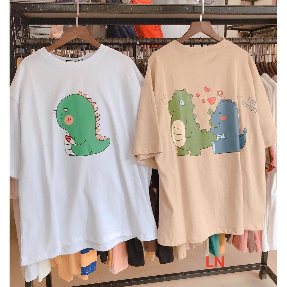 Áo phông khủng long in 2 mặt