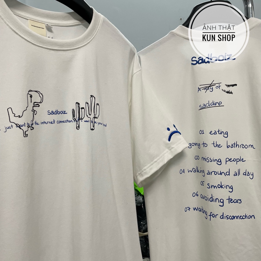 [FREESHIP ĐƠN TỪ 50K]  Áo thun tay lỡ unisex sad boiz SADDINO khủng long