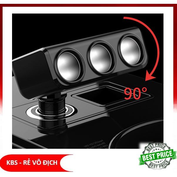 Tẩu sạc Hyundai HY-29 gồm 3 cổng đa năng kèm 2 cổng USB