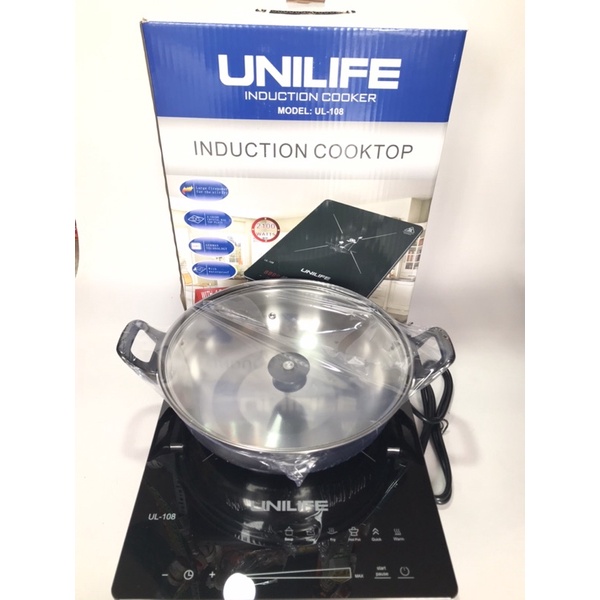 Bếp từ cảm ứng UNILIFE/ UL-108, Tặng kèm nồi lẩu ,Mặt kính chịu nhiệt cao, tiết kiệm năng lượng.