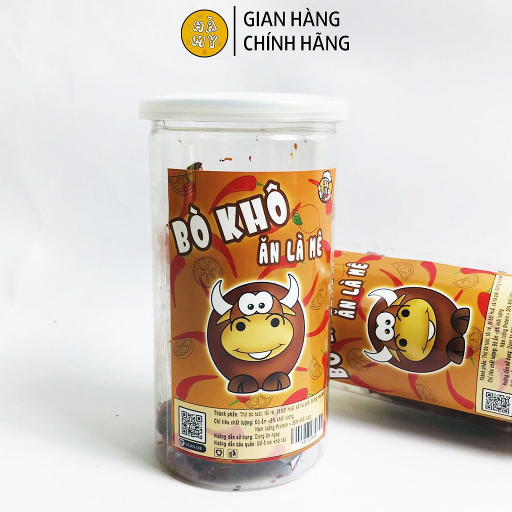Khô bò que đóng hũ 250g đồ ăn vặt Hà My