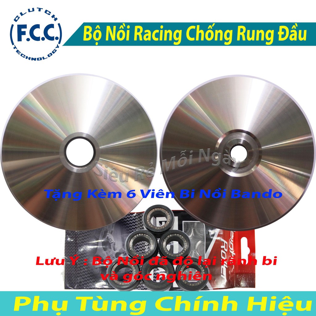 Bộ Nồi Trước Độ FCC Racing Honda SH VN 125,150cc Tặng Bi Nồi