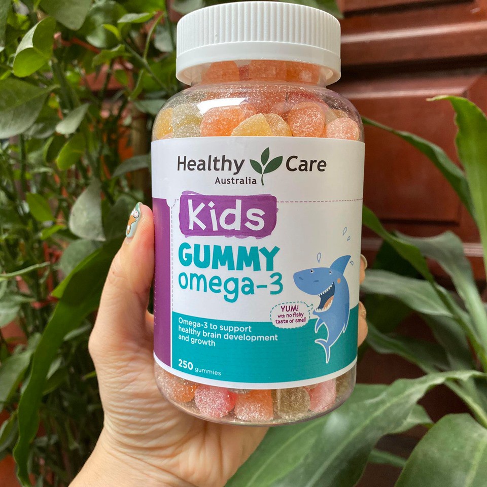 Kẹo dẻo bổ mắt Healthy Care Kids Gummy Omega 3 phát triển trí não cho trẻ từ 2 tuổi 250 viên Maxwell