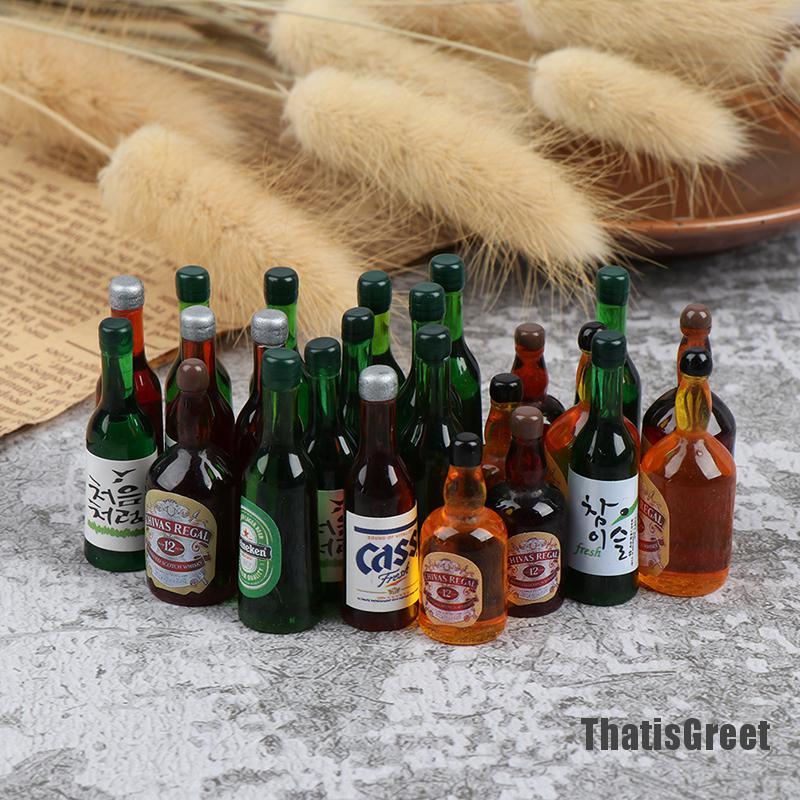 Bộ 8 Mô Hình Chai Rượu Nhỏ Xinh Trang Trí Nhà Búp Bê Tỉ Lệ 1: 12