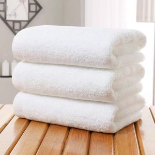 Khăn tắm trắng khách sạn dày cho khách sạn kt 70x140cm (400g)