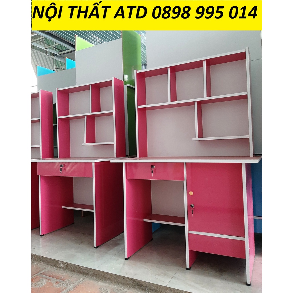 Bàn học sinh ván ép màu hồng cho bé gái tiểu học cấp 1 cấp 2 HCM