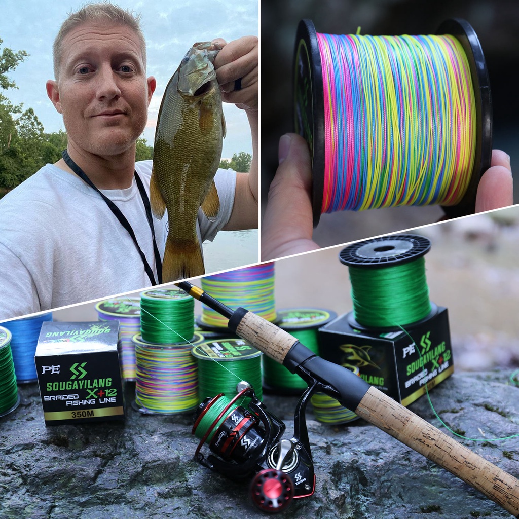 Cuộn dây câu cá SOUGAYILANG bện 12 sợi PE 350m siêu chịu lực 29-60LB