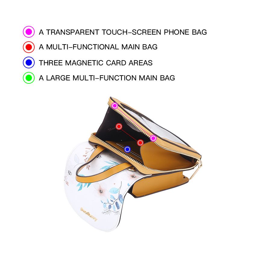 Túi Đeo Chéo Nữ Hàng Hiệu BAELLERRY Da Cao Cấp Ngăn Đựng Điện Thoại Cảm Ứng Trong Suốt - N8621