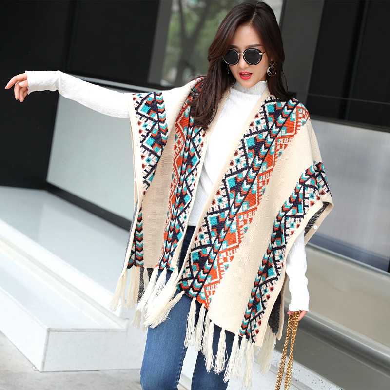 ÁO CHOÀNG BOHO KẾT HỢP LÀM KHĂN | CHẤT LEN HỌA TIẾT BOHO