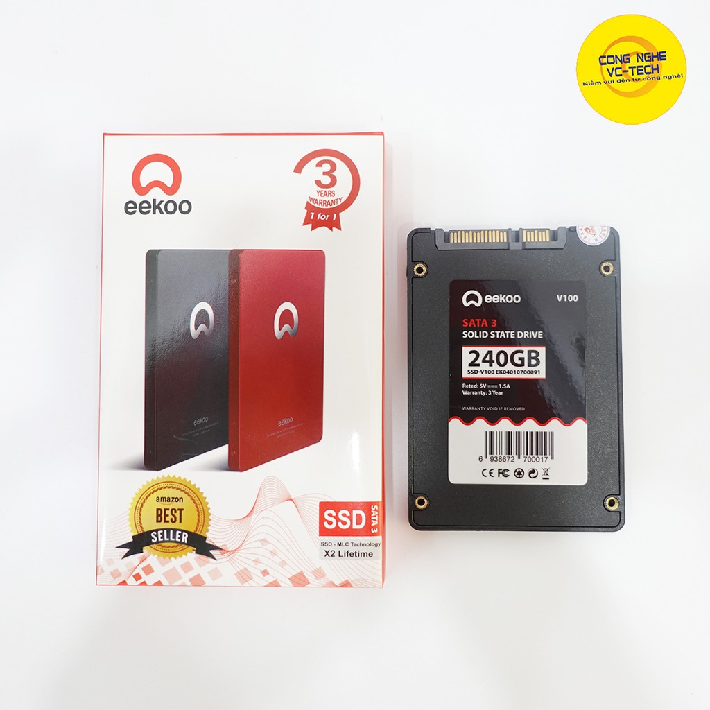 Ổ cứng SSD Eekoo 120GB/128GB/240GB dùng cho laptop máy tính bảo hành 3 năm