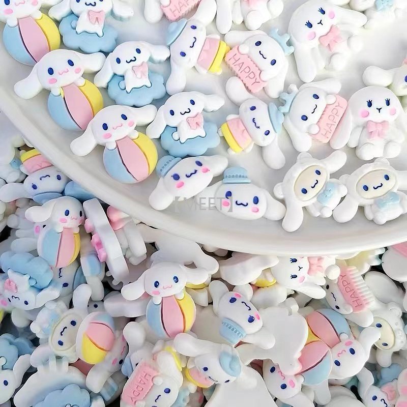 Túi 1 Cái / Túi Nhựa Resin Hình Chú Chó Tai To DIY Làm Trang Sức Thủ Công