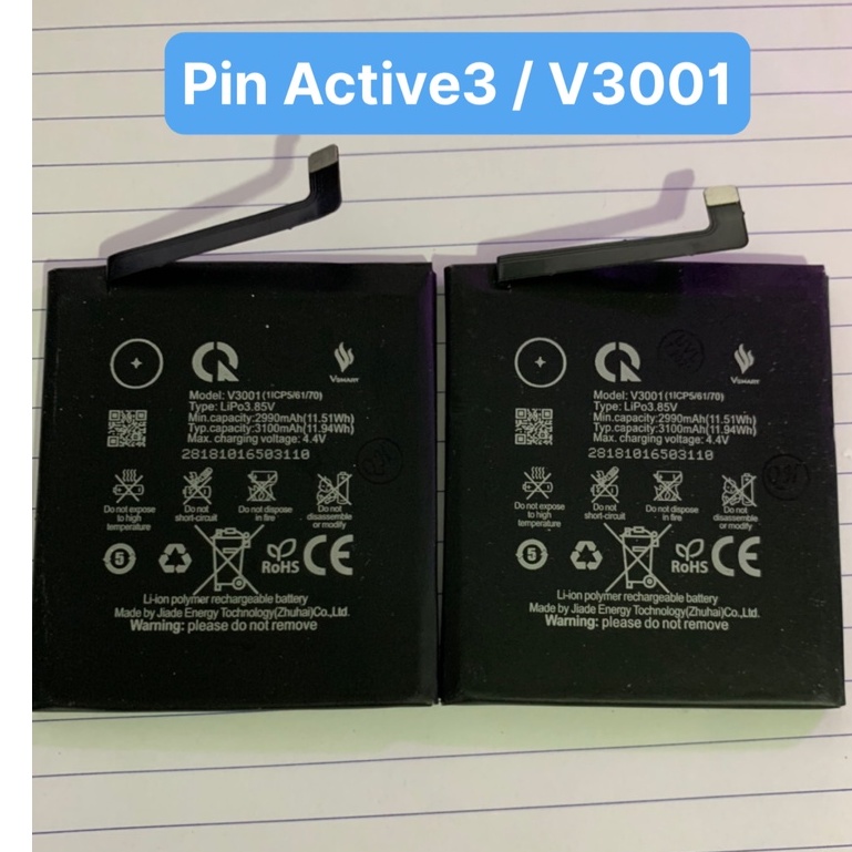 Pin Active3 / V3001 / Vsmart / 3100mAh. Bảo hành 3 tháng