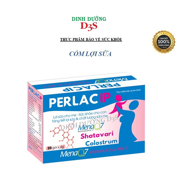 Cốm lợi sữa PERLAC IP (Hộp 20 gói) – Bổ sung VITAMIN VÀ DƯỠNG CHẤT giúp LỢI SỮA, TĂNG CHẤT LƯỢNG SỮA, TĂNG SỨC