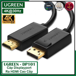 Cáp displayport sang hdmi 4k@30hz cao cấp, ugreen dp101 chính hãng