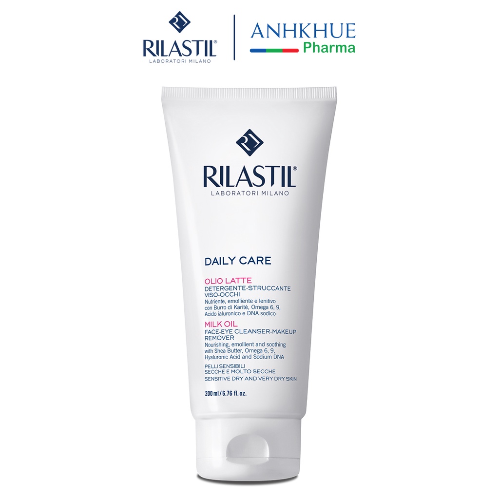 Sữa Rửa Mặt Dịu Nhẹ Cho Da Nhạy Cảm Rilastil Daily Care Milk Oil 200ml
