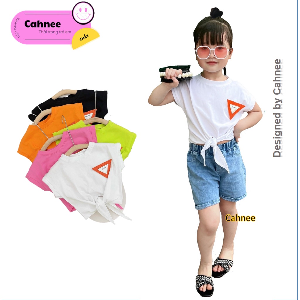 Áo Thun Bé Gái - Áo Croptop Buộc Dây Bé Gái xinh xắn - Size từ 9 - 33kg
