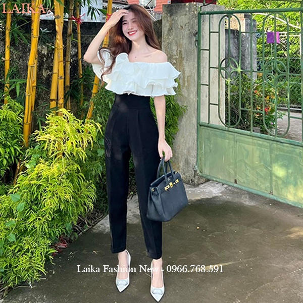 Quần tây nữ lưng cao khóa sau cạp V bản to đi học làm công sở dáng quần baggy nữ cạp cao vải dày mềm co giãn nhẹ đi học