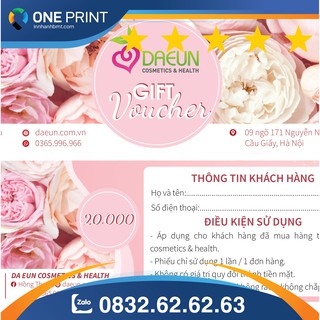 In combo 400 phiếu giảm giá, thẻ quà tặng theo thiết kế - số lượng yêu cầu