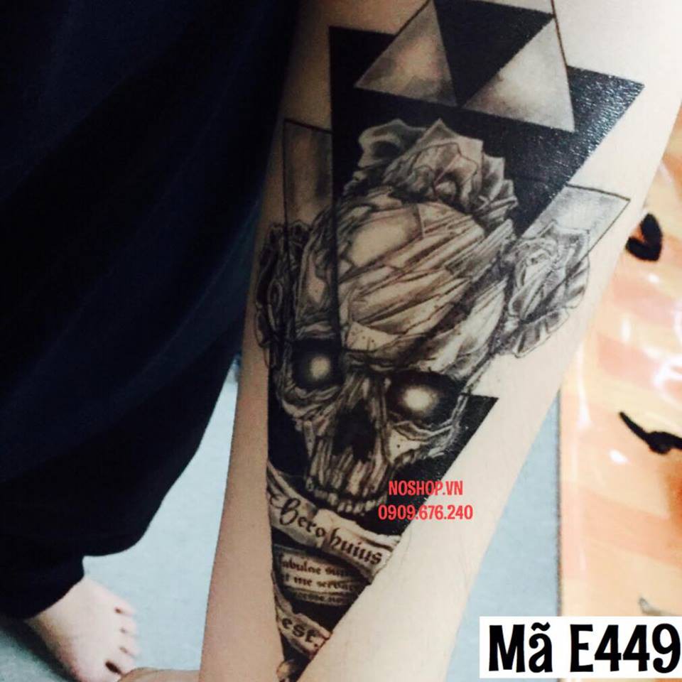 Hình Xăm Dán - Hoa Văn Đầu Lâu E449