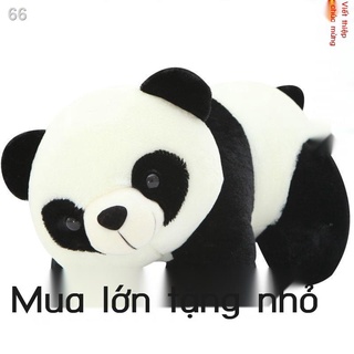 【sản phẩm sale】♠❃Búp bê gấu trúc đồ chơi sang trọng gối dễ thương giẻ rách đen và trắng trẻ em con chó món quà sinh nhậ