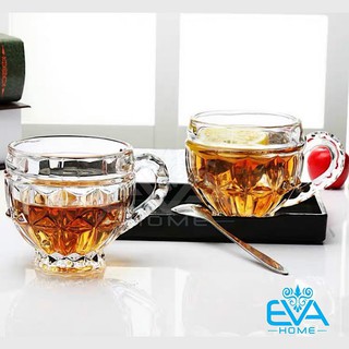 Bộ 6 Tách Thuỷ Tinh Hoạ Tiết Kim Cương Phong Cách Châu Âu Sang Trọng ZB231 M3183