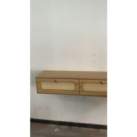 Tủ tivi treo vân gỗ mặt học lưới mắt cao 1m6x300x250 #xuongnoithat.hcm