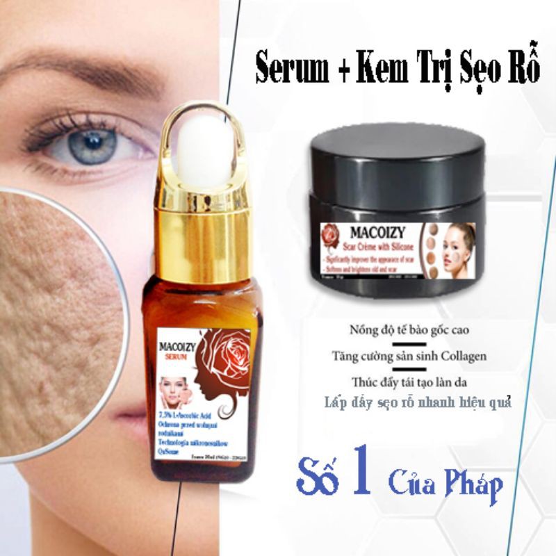 Bộ Serum Kem Xóa Sẹo Rỗ Sẹo Mụn Lâu Năm