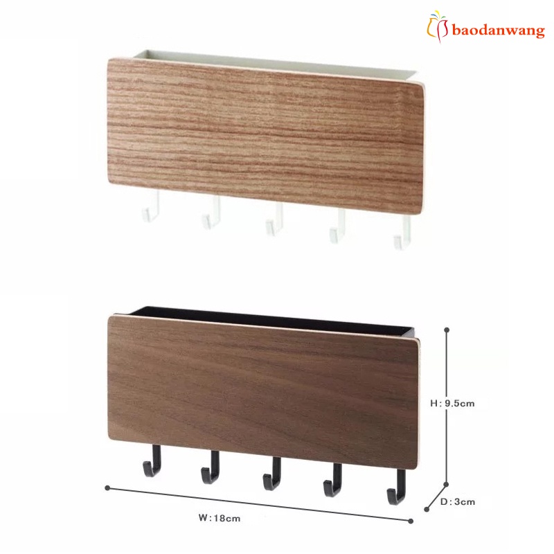 Giá đỡ chìa khóa 5 móc treo tường sắp xếp gọn gàng cho cửa ra vào/ hành lang tiện dụng