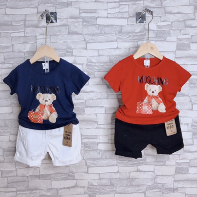 Áo bé gái ,áo thun bé gái in hình gấu chất cotton hàng xuất Âu Mỹ
