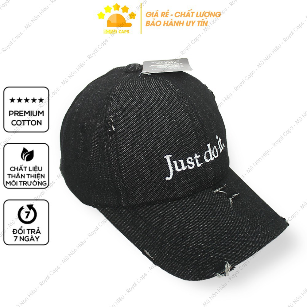 Mũ Lưỡi Trai Nón Lưỡi Trai Nam Nữ Jeans Just Do It Vải Denim Nón Kết - Royal Caps