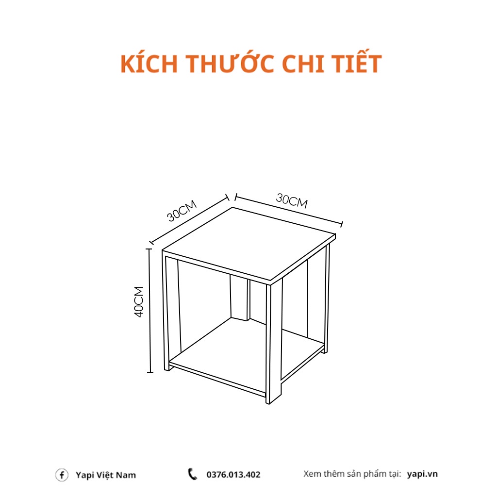 Kệ đầu giường nhỏ gọn bằng gỗ tăng vẻ đẹp cho phòng ngủ GHC-51142