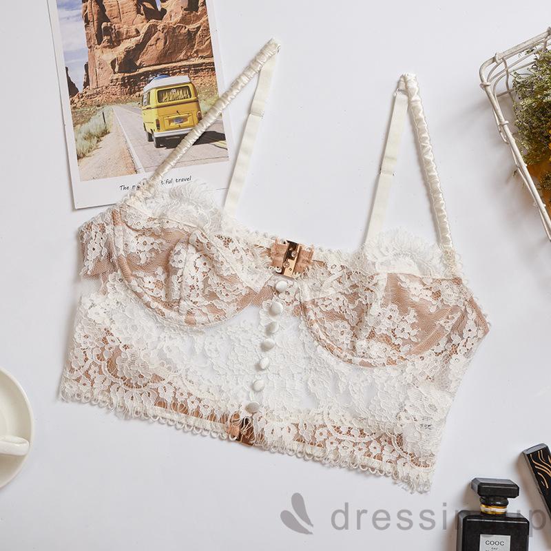 Áo Croptop Hai Dây Phối Ren Hoa Thời Trang Mùa Hè Quyến Rũ Cho Nữ