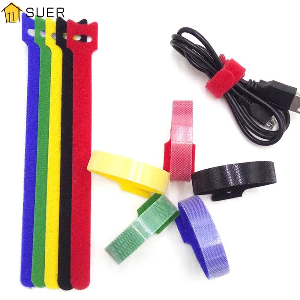 Set 50 Dây Nylon Chữ T Tự Dính Nhiều Màu Sắc Có Thể Tái Sử Dụng Dùng Để Buộc Dây Cáp Máy Tính