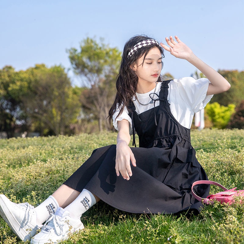 Đầm Tay Ngắn Phong Cách Hàn Quốc Thời Trang Mùa Hè Mới 2022 Dành Cho Bé Gái 3-14 Tuổi