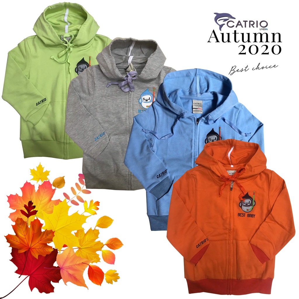 ÁO KHOÁC BÉ TRAI CATRIO TỪ 2 ĐẾN 8 TUỔI (12KG ĐẾN 26KG) HÌNH KHI, 100% COTTON LÀ QUẦN ÁO TRẺ EM THU ĐÔNG