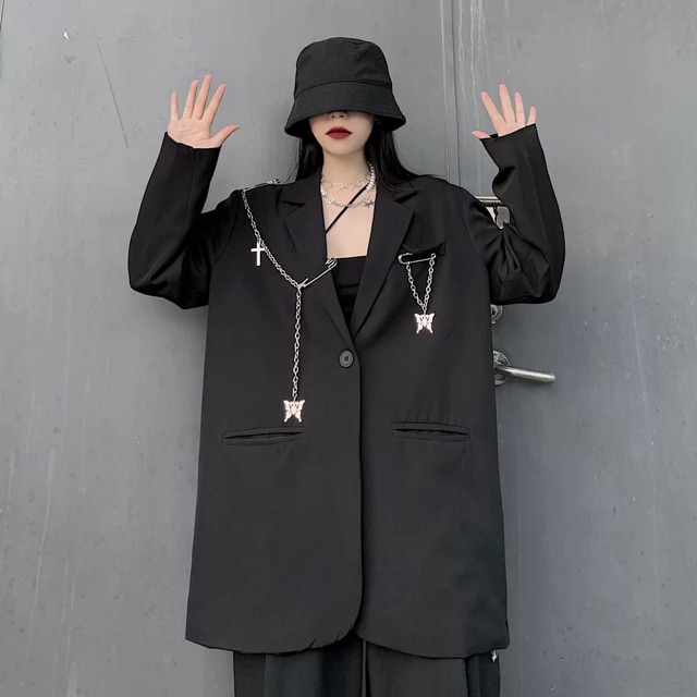 Áo vest phụ kiện dây chain bướm dài tay | BigBuy360 - bigbuy360.vn