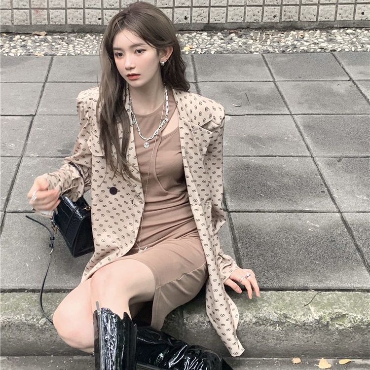 2022 Áo khoác rời + Váy hai mảnh thiết kế thời trang