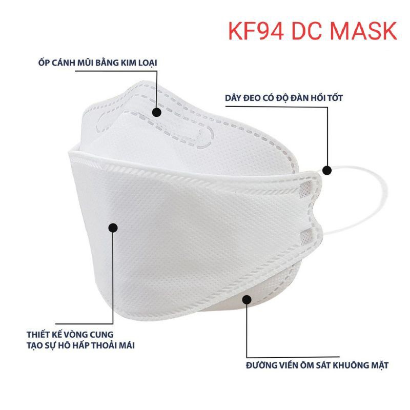 50 cái khẩu trang 4D DC Mask KF94 4 Lớp kháng khuẩn công nghệ Hàn Quốc