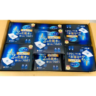 Combo bông tẩy trang miếng đôi Unicharm Silcot Nhật