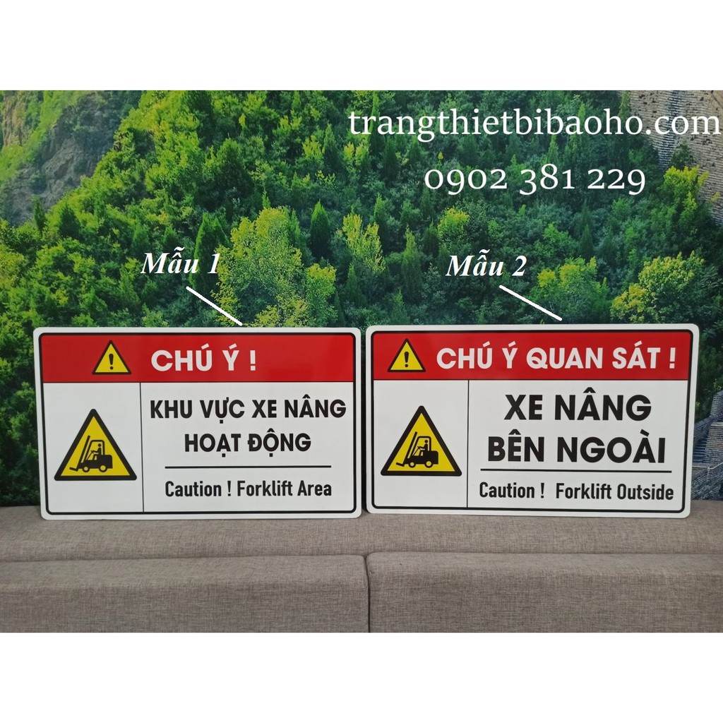 Bảng cảnh báo khu vực xe nâng chất liệu mica dán decal 30 x 40cm