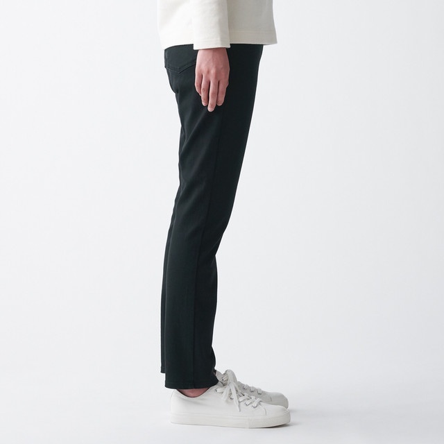 Muji Quần Denim Slim Straight Dài Tới Mắt Cá Co Giãn 4 Chiều