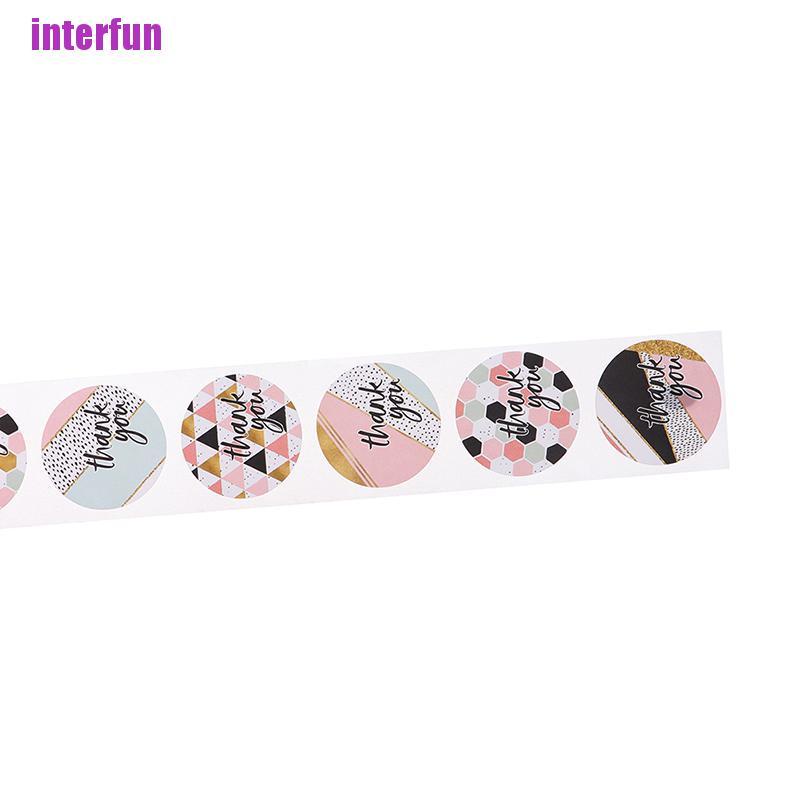 Cuộn 500 Miếng Dán Trang Trí Màu Hồng Kẻ Sọc