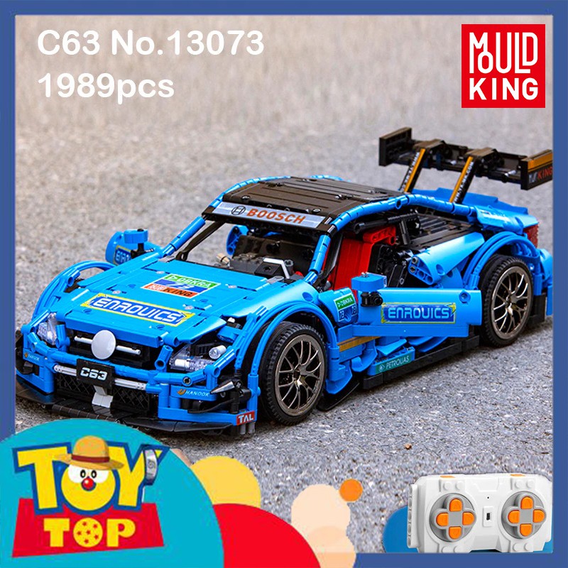Đồ chơi lắp ráp ô tô ghép Technic siêu xe Mercedes C63 xanh dương có điều khiển xếp hình mô hình Mould King 13073