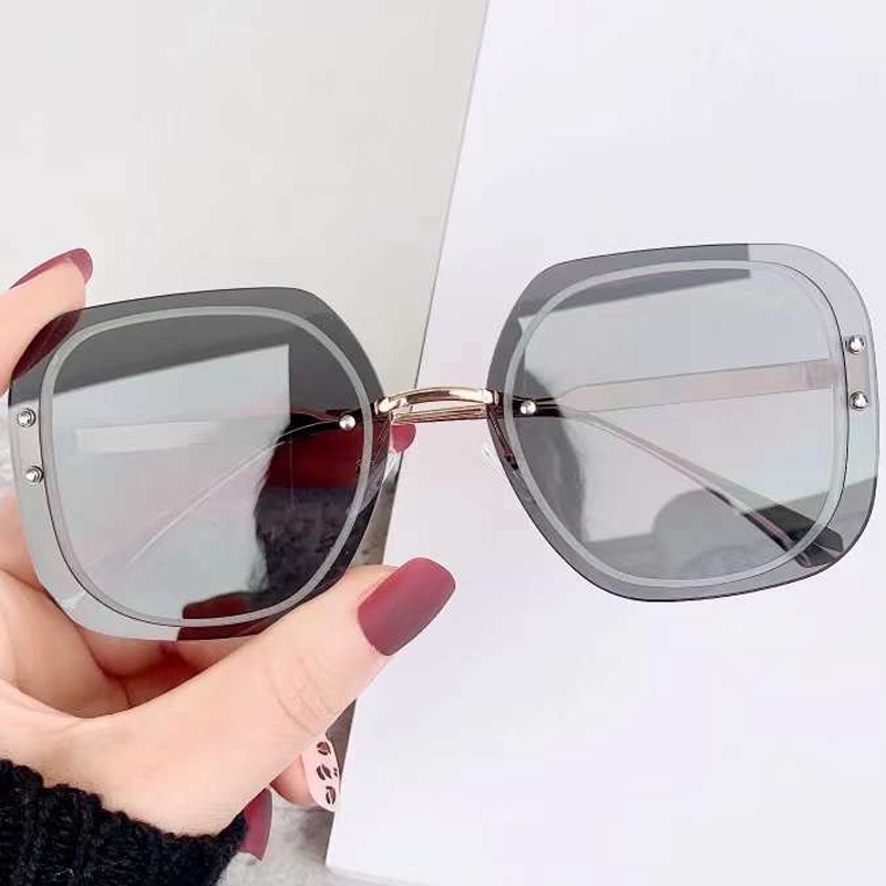 (YUZHU) Kính Râm Oversized Không Gọng Chống Tia UV Thời Trang Mùa Hè