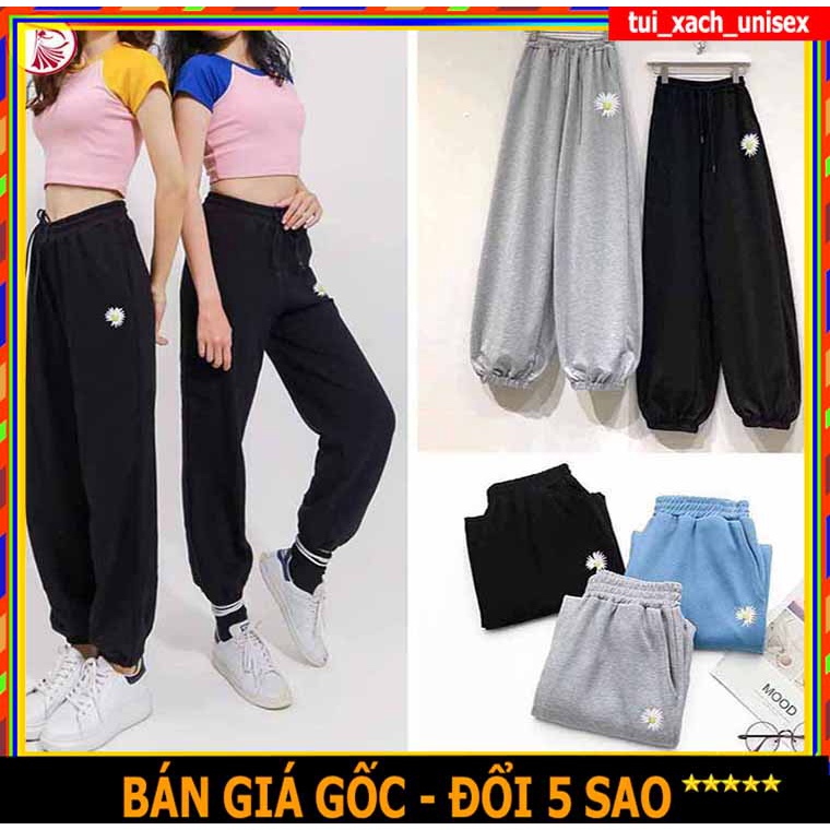 ❤️ GIÁ SỈ - SIÊU PHẨM ❤️ QUẦN NỈ IN HOA CÚC CHÂN BO LƯNG THUNG, QUẦN JOGGER NAM NỮ VẢI THUN BÔNG PHONG CÁCH THỂ THAO