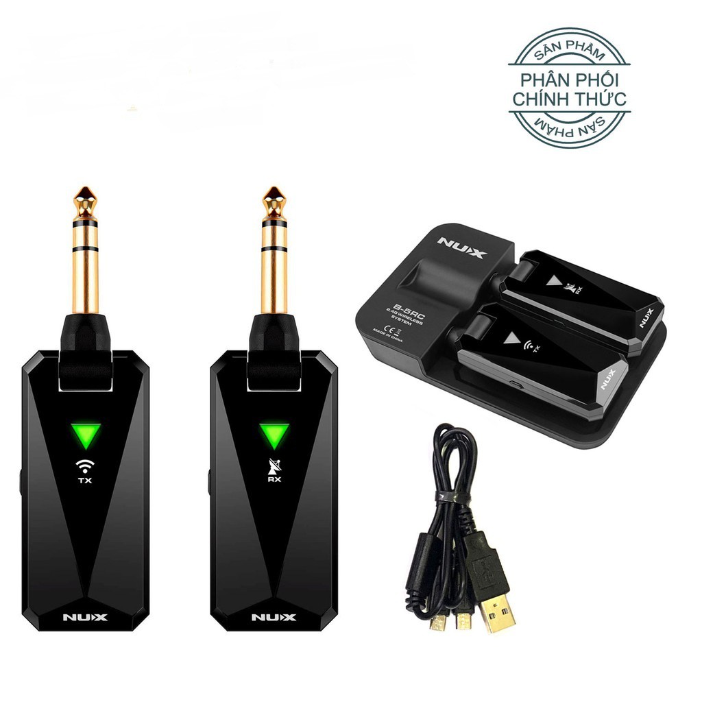 Nux B-5RC Bộ Thu Phát Tín Hiệu Không Dây 2.4GHZ Wireless System (Dùng cho Đàn Guitar và mọi loại Nhạc Cụ - Pin sạc B5RC)