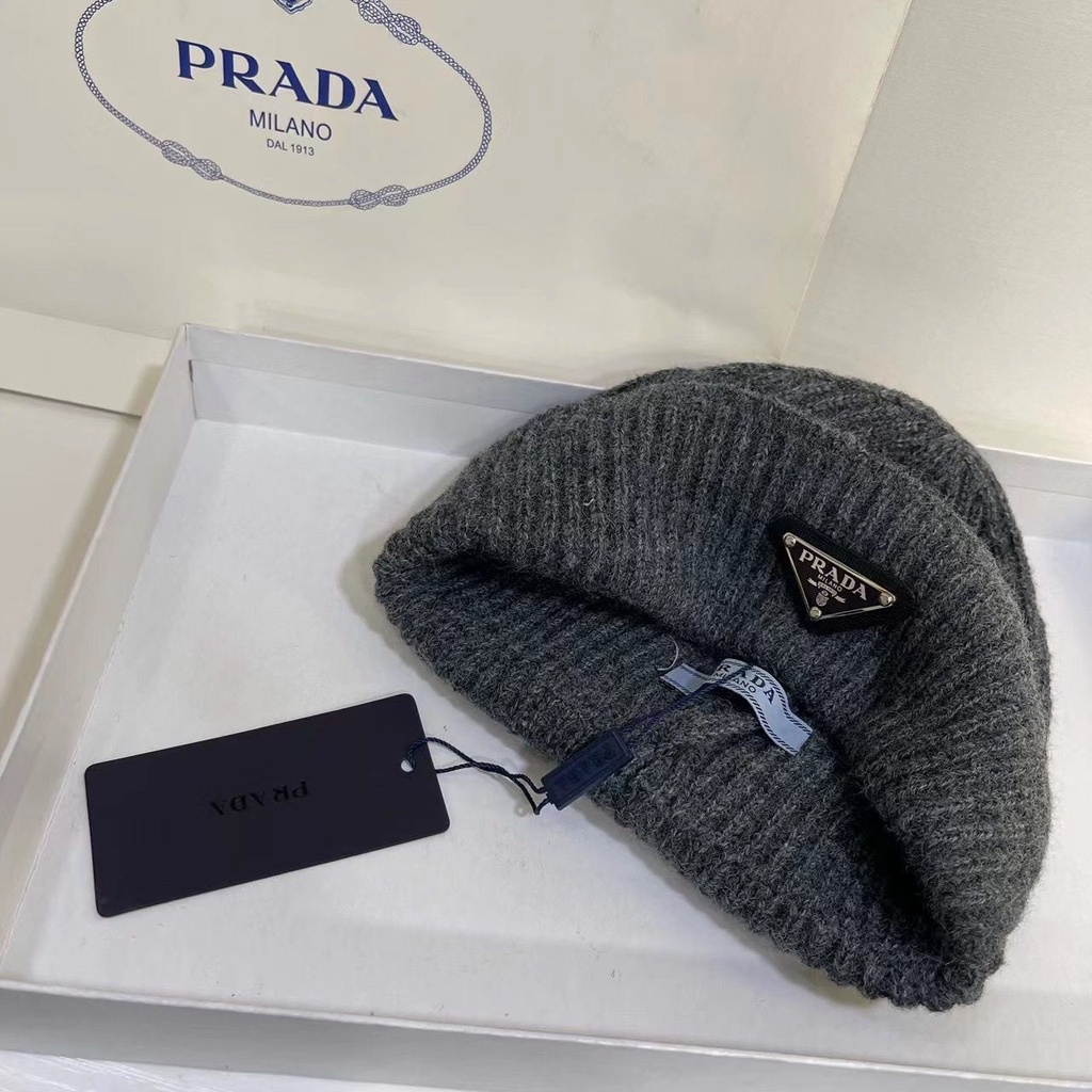Nón Len Prada Giữ Ấm Mùa Thu Đông Thời Trang Cho Nam Nữ
